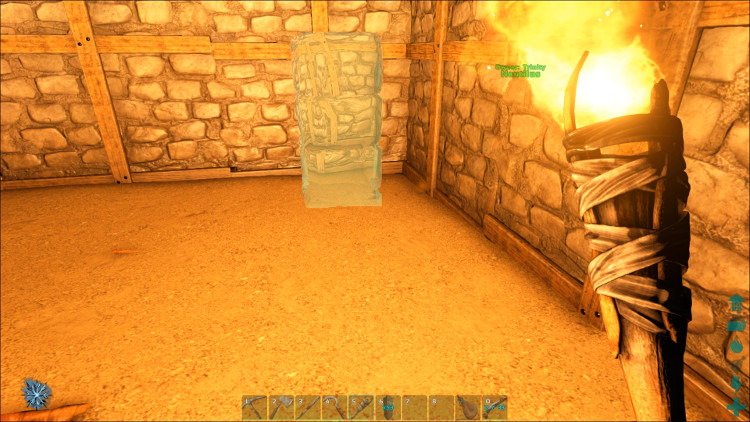Pillars will snap into the proper place next to walls in Ark if you are patient.