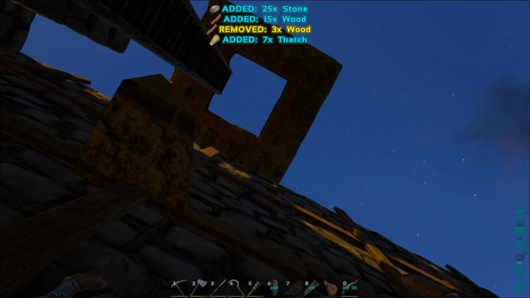 Once your ladder reaches the top of the wall you should be able to remove the lower Hatch Frames you've installed. In Ark this usually works without any problems.