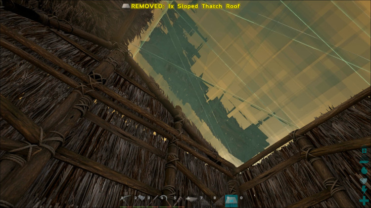 In Ark it is very easy to place the Sloped Roof after you have placed the Sloped Walls.