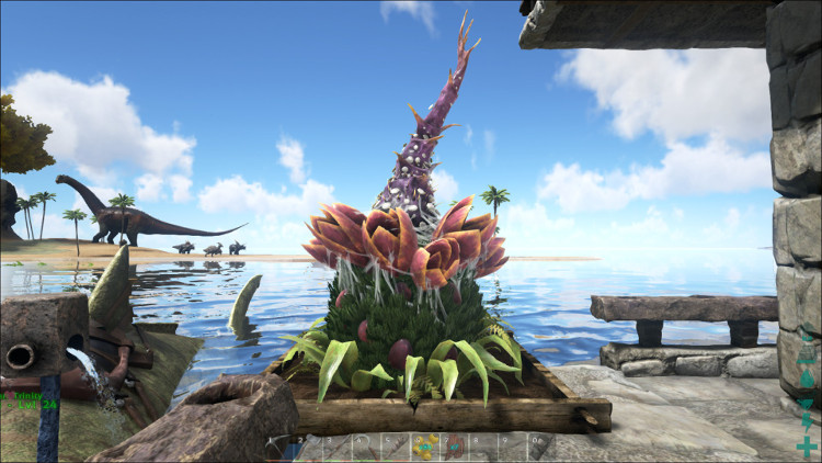 A fully grown Plant Species X is shown in this image. On the Ark this player grown weaponized version of Plant Species X makes an excellent low maintenance defense system.