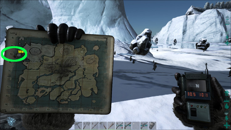 You'll find many Kairuku, which are a source of Organic Polymer, on the Icebergs in the Snow Biome of Ark.